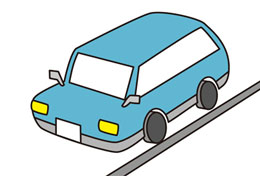 イラスト5：自動車を道路の左側に停車している様子