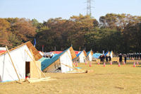 写真：訓練用の建物が並ぶ様子