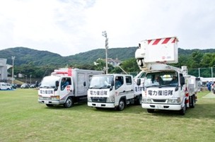 東京電力による応急電源復旧訓練の写真