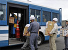 横田基地を活用した多摩地区の自治体からの支援物資輸送訓練の写真