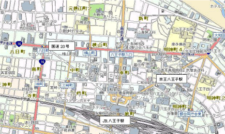 八王子駅周辺の地図