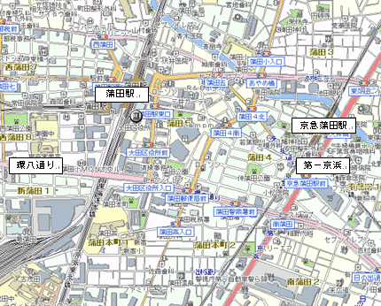 蒲田駅周辺の地図