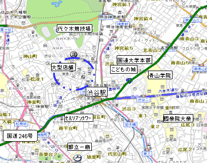 渋谷駅周辺の地図