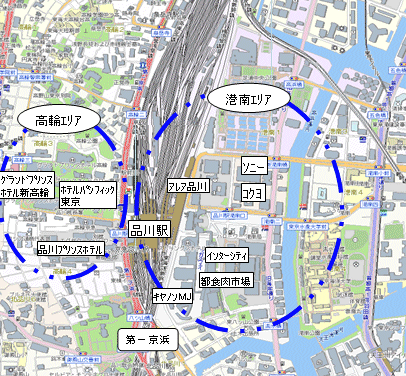 品川駅周辺の地図