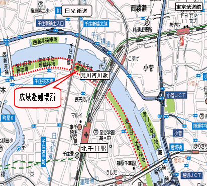 北千住駅周辺の地図