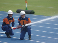 写真： ポンプ操法大会の様子