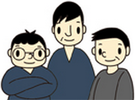 イラスト：年代が違う3人の男性