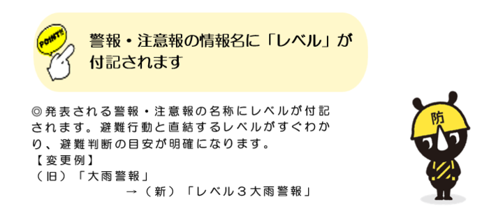 防災気象情報の変更点