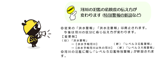 防災気象情報の変更点